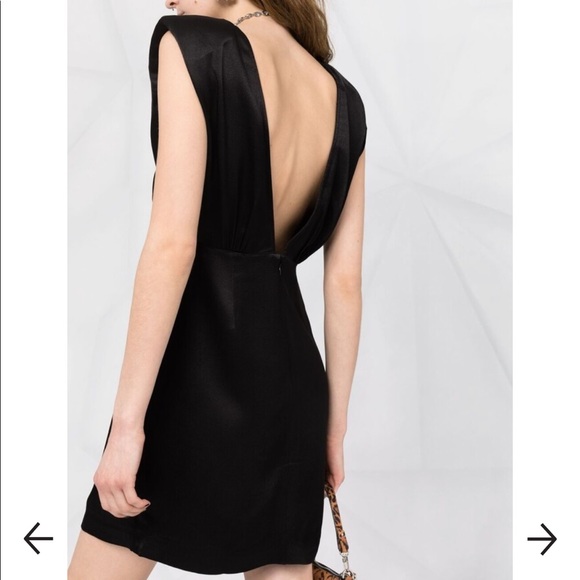 New! ba&sh Norma V-Back Mini Satin Dress - Picture 6 of 11